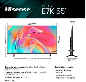 HISENSE TELEVISOR 55E77KQ QLED 4K HDR10+ SMART