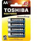 Pack de 4 Pilas AA Toshiba High Power LR6/ 1.5V/ Alcalinas