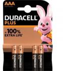 Pack de 4 Pilas AAA Duracell Plus MN2400/ 1.5V/ Alcalinas