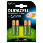 Pack de 4 Pilas AAA Duracell HR03-A/ 1.2V/ Recargables
