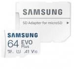 Tarjeta de Memoria Samsung EVO Plus 2021 64GB microSD XC con Adaptador/ Clase 10/ 130MBs