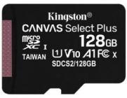 Tarjeta de Memoria Kingston CANVAS Select Plus 128GB microSD XC/ Clase 10/ 100MBs