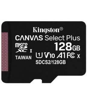 Tarjeta de Memoria Kingston CANVAS Select Plus 128GB microSD XC/ Clase 10/ 100MBs