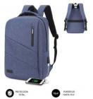 Mochila Subblim City Backpack para Portátiles hasta 15.6"/ Puerto USB/ Azul