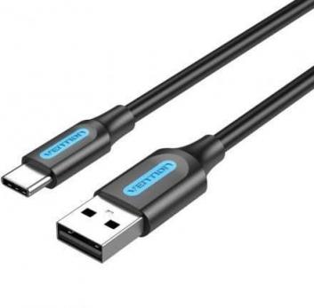 Cable USB 2.0 Tipo-C Vention COKBH/ USB Macho USB Tipo-C Macho/ Hasta 60W/ 480Mbps/ 2m/ Gris