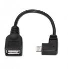 Cable USB 2.0 Aisens A101-0032/ MicroUSB Macho - USB Hembra/ 15cm/ Negro