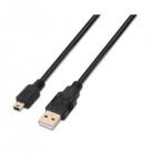 Cable USB 2.0 Aisens A101-0025/ USB Macho - USB Mini/ 1.8m/ Negro