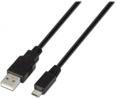 Cable USB 2.0 Aisens A101-0027/ USB Macho MicroUSB Macho/ 80cm/ Negro