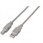 Cable USB 2.0 Impresora Aisens A101-0001/ USB Tipo-B Macho - USB Macho/ 1m/ Beige