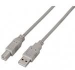 Cable USB 2.0 Impresora Aisens A101-0002/ USB Tipo-B Macho - USB Macho/ 1.8m/ Beige