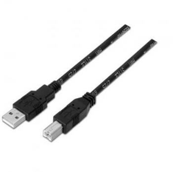Cable USB 2.0 Impresora Aisens A101-0006/ USB Tipo-B Macho USB Macho/ 1.8m/ Negro