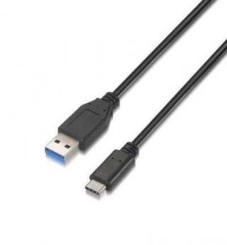 Cable USB 3.1 Aisens A107-0060/ USB Tipo-C Macho USB Macho/ Hasta 27W/ 625Mbps/ 1m/ Negro
