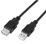 Cable Alargador USB 2.0 Aisens A101-0016/ USB Macho - USB Hembra/ 1.8m/ Negro