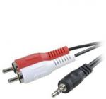 Cable Estéreo 3GO CA101/ Jack 3.5 Macho - 2x RCA Macho/ 2m