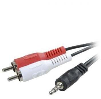 Cable Estéreo 3GO CA101/ Jack 3.5 Macho 2x RCA Macho/ 2m