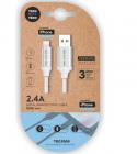 Cable USB 2.0 Tech One Tech TEC2005/ USB Macho - Lightning Macho/ 1m/ Blanco