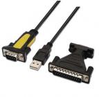 Cable Conversor Serie Aisens A104-0039/ USB Macho - RS232 Macho/ 1.8m/ Negro