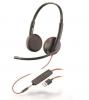Auriculares Plantronics Blackwire C3225/ con Micrófono/ Jack 3.5/ USB/ Negros