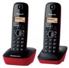 Teléfono Inalámbrico Panasonic KX-TG1612/ Pack DUO/ Negro y Rojo