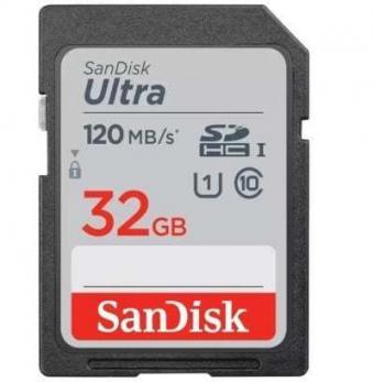 Tarjeta de Memoria SanDisk Ultra 32GB SD HC UHS-I SDXC/ Clase 10/ 120MBs