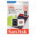Tarjeta de Memoria SanDisk Ultra 32GB microSD HC UHS-I con Adaptador/ Clase 10/ 120MBs