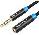 Cable Estéreo Vention VAB-B06-B050-M/ Jack 3.5 Macho - Jack 3.5 Hembra/ 50cm/ Negro