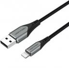 Cable USB 2.0 Lightning Vention LABHH/ USB Macho - Lightning Macho/ 2m/ Gris