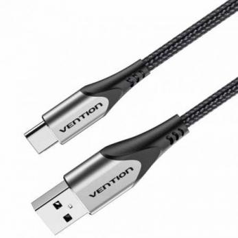 Cable USB 2.0 Tipo-C Vention CODHH/ USB Macho USB Tipo-C Macho/ Hasta 60W/ 480Mbps/ 2m/ Gris