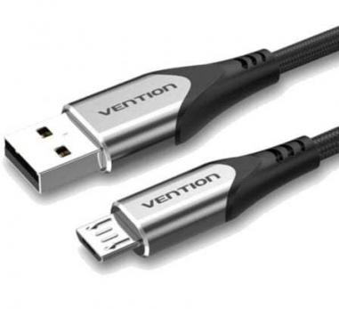 Cable USB 2.0 Vention COAHF/ USB Macho MicroUSB Macho/ Hasta 60W/ 480Mbps/ 1m/ Gris