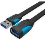 Cable Alargador USB 3.0 Vention VAS-A13-B200/ USB Macho - USB Hembra/ 2m/ Negro y Azul