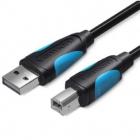Cable USB 2.0 Impresora Vention VAS-A16-B100/ USB Tipo-B Macho - USB Macho/ 1m/ Negro