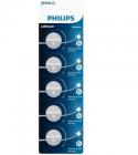 Pack de 5 Pilas de Botón Philips CR2025P5/01B Lithium/ 3V