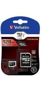 Tarjeta de memoria Micro SD VERBATIM MICRO SDHC 128GB CL10 ADAPTER