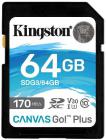 Tarjeta de memoria Secure Digital (SD) KINGSTON 64GB SD CANVAS GO PLUS 170R C10